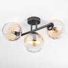 Koyoto Plafondlamp, Kogellampje Amber, Duidelijk, 3-lichts