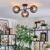 Koyoto Plafondlamp, Kogellampje Rookkleurig, 3-lichts