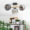 Ripoll Plafondlamp, Kogellampje Goud, Zwart, 3-lichts