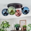Gastor Plafondlamp, Kogellampje Blauw, Groen, Koperkleurig, 4-lichts