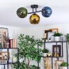 Koyoto Plafondlamp, Kogellampje Blauw, Goud, Groen, 3-lichts