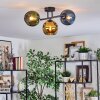 Koyoto Plafondlamp, Kogellampje Blauw, Goud, Groen, 3-lichts