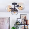 Koyoto Plafondlamp, Kogellampje Amber, Duidelijk, Rookkleurig, 3-lichts