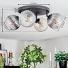 Koyoto Plafondlamp, Kogellampje Amber, Duidelijk, Rookkleurig, 4-lichts