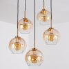 Koyoto Hanglamp, Kogellampje, Hanglamp Goud, Zwart, 5-lichts
