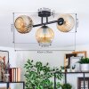 Ripoll Plafondlamp, Kogellampje Amber, 3-lichts