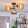 Ripoll Plafondlamp, Kogellampje Amber, Rookkleurig, 3-lichts
