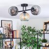 Ripoll Plafondlamp, Kogellampje Amber, Duidelijk, Rookkleurig, 3-lichts