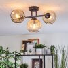Ripoll Plafondlamp, Kogellampje Amber, Duidelijk, 3-lichts