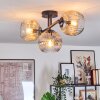 Ripoll Plafondlamp, Kogellampje Amber, Duidelijk, Rookkleurig, 3-lichts
