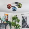 Koyoto Plafondlamp, Kogellampje Blauw, Groen, Koperkleurig, 3-lichts