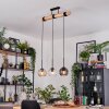 Koyoto Hanglamp, Kogellampje, Hanglamp Natuurlijke kleuren, Zwart, 3-lichts