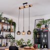 Koyoto Hanglamp, Kogellampje, Hanglamp Natuurlijke kleuren, Zwart, 3-lichts