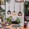 Koyoto Hanglamp, Kogellampje, Hanglamp Natuurlijke kleuren, Zwart, 3-lichts