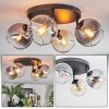 Koyoto Plafondlamp, Kogellampje Amber, Duidelijk, Rookkleurig, 4-lichts