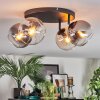 Koyoto Plafondlamp, Kogellampje Amber, Duidelijk, Rookkleurig, 4-lichts