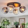 Koyoto Plafondlamp, Kogellampje Amber, Duidelijk, Rookkleurig, 4-lichts