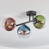 Koyoto Plafondlamp, Kogellampje Blauw, Groen, Duidelijk, Koperkleurig, 3-lichts