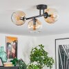 Koyoto Plafondlamp, Kogellampje Amber, Duidelijk, 3-lichts