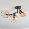 Koyoto Plafondlamp, Kogellampje Amber, Duidelijk, 3-lichts