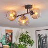 Koyoto Plafondlamp, Kogellampje Amber, Duidelijk, Rookkleurig, 3-lichts
