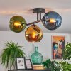 Koyoto Plafondlamp, Kogellampje Blauw, Goud, Groen, 3-lichts