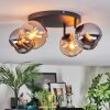 Koyoto Plafondlamp, Kogellampje Amber, Chroom, Rookkleurig, 4-lichts