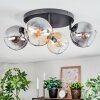 Koyoto Plafondlamp, Kogellampje Amber, Duidelijk, Rookkleurig, 4-lichts