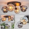 Ripoll Plafondlamp, Kogellampje Amber, Rookkleurig, 4-lichts
