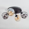 Ripoll Plafondlamp, Kogellampje Amber, Rookkleurig, 4-lichts