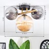 Chehalis Plafondlamp, Kogellampje Goud, Zwart, 3-lichts