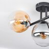 Gastor Plafondlamp, Kogellampje Amber, Duidelijk, Rookkleurig, 3-lichts