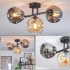 Ripoll Plafondlamp, Kogellampje Amber, Rookkleurig, 3-lichts