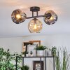 Ripoll Plafondlamp, Kogellampje Amber, Rookkleurig, 3-lichts