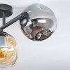 Ripoll Plafondlamp, Kogellampje Amber, Rookkleurig, 3-lichts