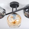 Ripoll Plafondlamp, Kogellampje Amber, Rookkleurig, 3-lichts