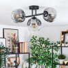 Ripoll Plafondlamp, Kogellampje Duidelijk, Rookkleurig, 3-lichts