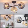 Ripoll Plafondlamp, Kogellampje Amber, Duidelijk, Rookkleurig, 3-lichts