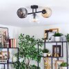 Ripoll Plafondlamp, Kogellampje Amber, Duidelijk, Rookkleurig, 3-lichts