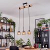 Koyoto Hanglamp, Kogellampje, Hanglamp Natuurlijke kleuren, Zwart, 3-lichts