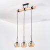Koyoto Hanglamp, Kogellampje, Hanglamp Natuurlijke kleuren, Zwart, 3-lichts