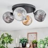 Ripoll Plafondlamp, Kogellampje Amber, Duidelijk, Rookkleurig, 4-lichts