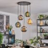 Ripoll Hanglamp, Kogellampje, Hanglamp Goud, Zwart, 5-lichts