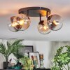 Gastor Plafondlamp, Kogellampje Amber, Duidelijk, Rookkleurig, 4-lichts