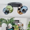 Koyoto Plafondlamp, Kogellampje Blauw, Goud, Groen, 4-lichts