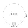 Glazen lampenkap  Chehalis Reserve glas, reserveonderdeel 12 cm Duidelijk, Koperkleurig