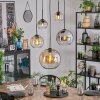 Koyoto Hanglamp, Kogellampje, Hanglamp 45 cm Amber, Duidelijk, Rookkleurig, 5-lichts