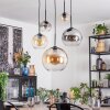 Koyoto Hanglamp, Kogellampje, Hanglamp 45 cm Amber, Duidelijk, Rookkleurig, 5-lichts