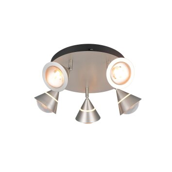 Trio verlichting Romeo Plafondlamp LED Nikkel mat, 5-lichts