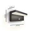 Philips verlichting Bustan Wandlamp voor buiten LED Antraciet, 1-licht, Bewegingsmelder